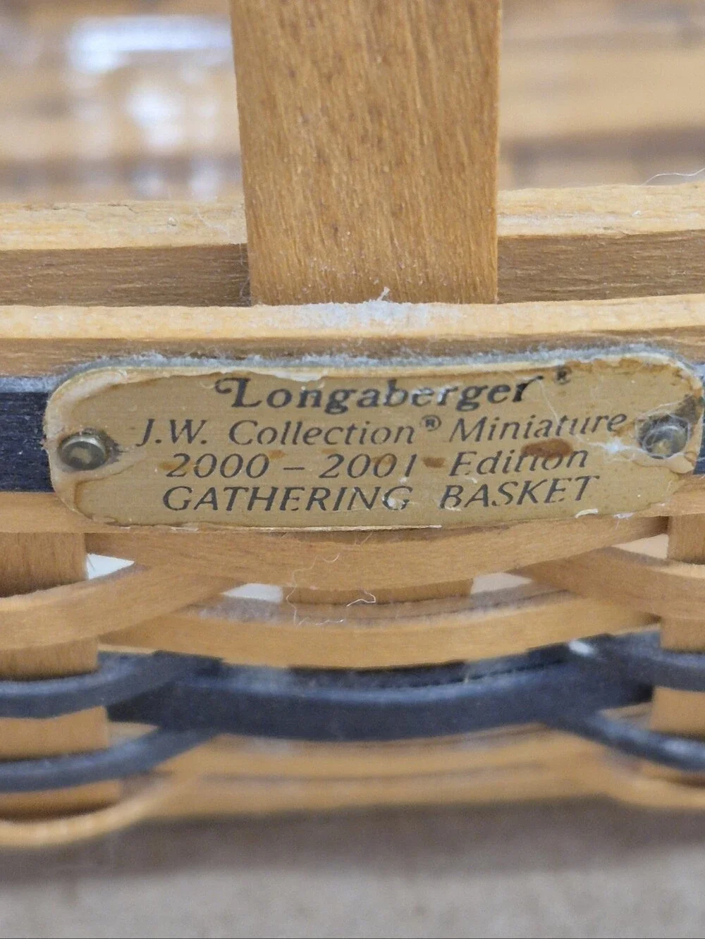 Longaberger J W Collection Miniature Edition Gathering Basket 2000 - 2001 Signed